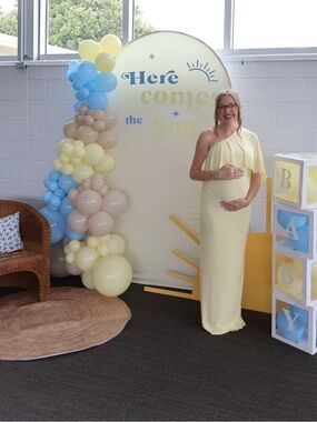 Club L London One Shoulder Yellow Maternity Dress